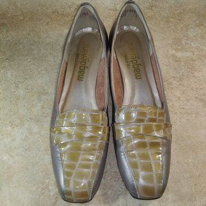 Vtg Magdesians Leather Shoes 7N Alligator Detail
